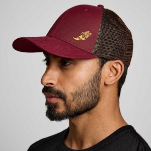 Saucony Adjustable Snap Back Miesten Trucker Lippis Punainen | SUOMI NWVXELS