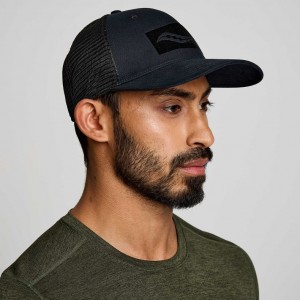 Saucony Adjustable Snap Back Miesten Trucker Lippis Mustat | SUOMI GWLHZKP