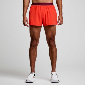 Saucony Outpace 2.5" Split Miesten Shortsit Punainen | SUOMI DCTKURA