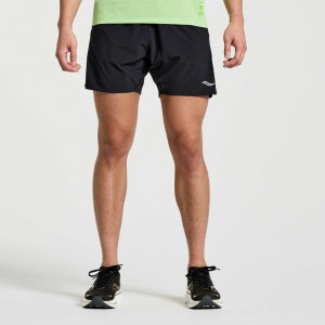 Saucony Outpace 5" Miesten Shortsit Mustat | SUOMI LFQNZDU