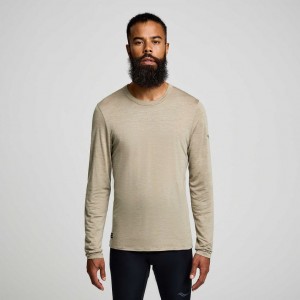 Saucony Peregrine Merino Long Sleeve Miesten T-Paita Oliivinvihreä | SUOMI GCBUSPR