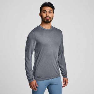 Saucony Peregrine Merino Long Sleeve Miesten T-Paita Harmaat | SUOMI VGOQNDK