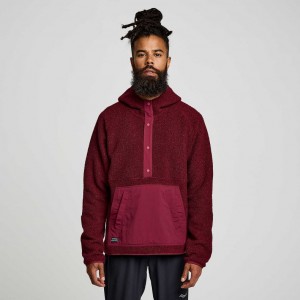 Saucony Recovery Sherpa Pullover Miesten Huppari Viininpunainen | SUOMI DYNQZVG