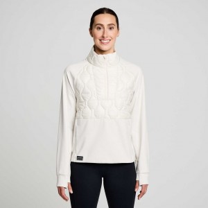 Saucony Solstice Oysterpuff 1/2 Zip Naisten Collegepaita Valkoinen | SUOMI EOIFVPN