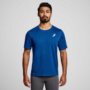 Saucony Stopwatch Graphic Lyhyt Sleeve Miesten T-Paita Indigo | SUOMI XDWZEQI