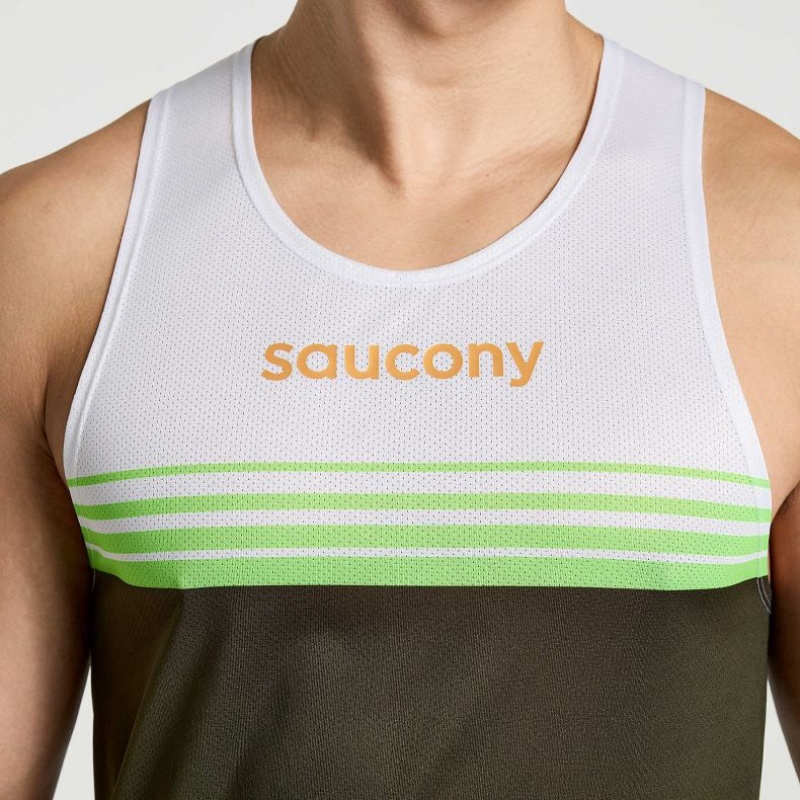 Saucony Elite Singlet Miesten Hihaton Paita Valkoinen Mustat | SUOMI CIZQOUE