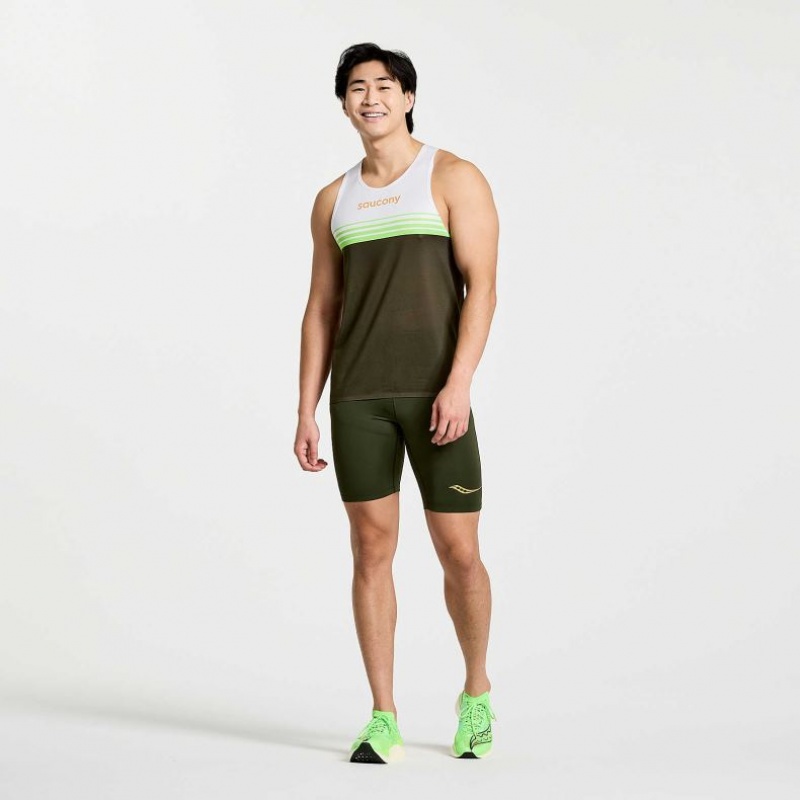 Saucony Elite Singlet Miesten Hihaton Paita Valkoinen Mustat | SUOMI CIZQOUE