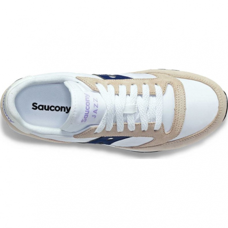 Saucony Jazz Original Naisten Tennarit Valkoinen Beige Laivastonsininen | SUOMI VAKSPFW