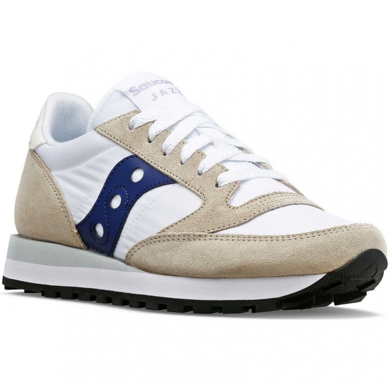 Saucony Jazz Original Naisten Tennarit Valkoinen Beige Laivastonsininen | SUOMI VAKSPFW