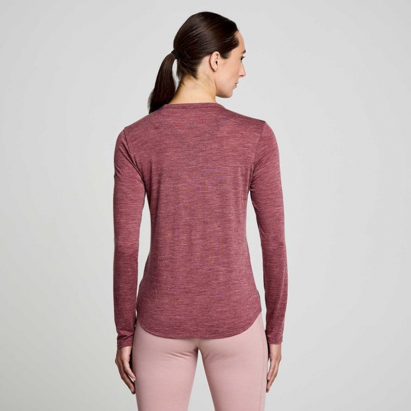 Saucony Peregrine Merino Long Sleeve Naisten T-Paita Punainen | SUOMI QUOMXBV