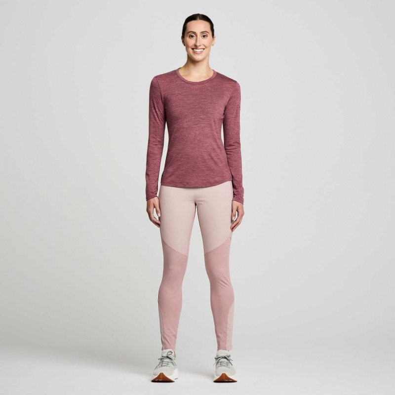 Saucony Peregrine Merino Long Sleeve Naisten T-Paita Punainen | SUOMI QUOMXBV