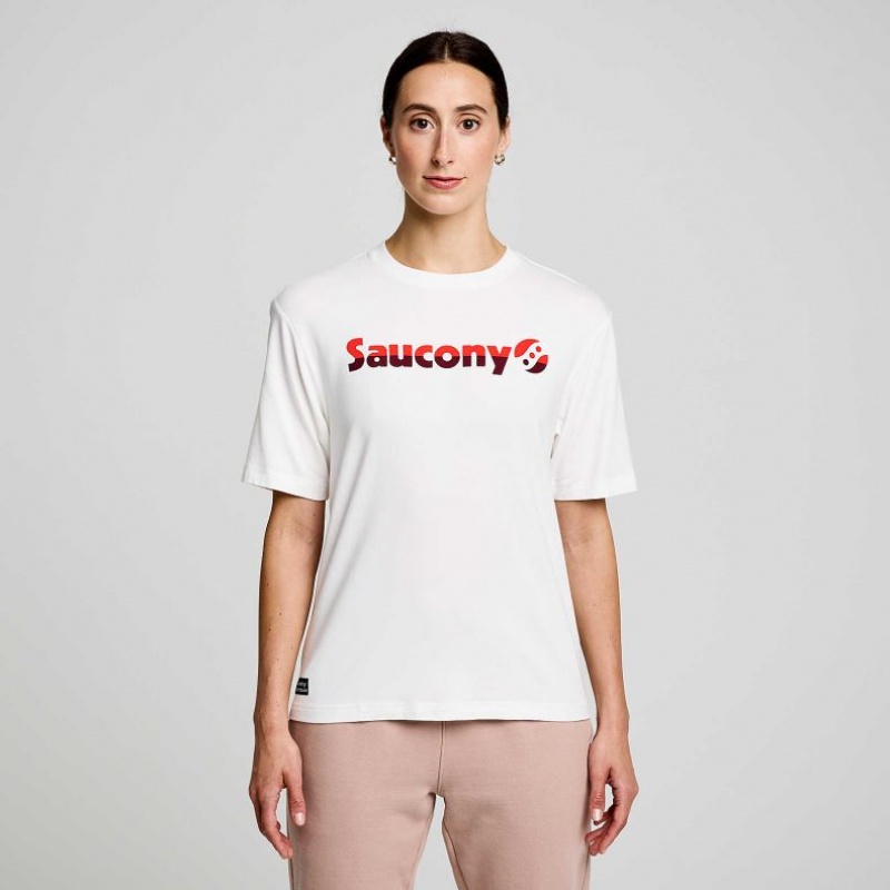 Saucony Recovery Lyhyt Sleeve Naisten T-Paita Valkoinen | SUOMI EFQYRXV