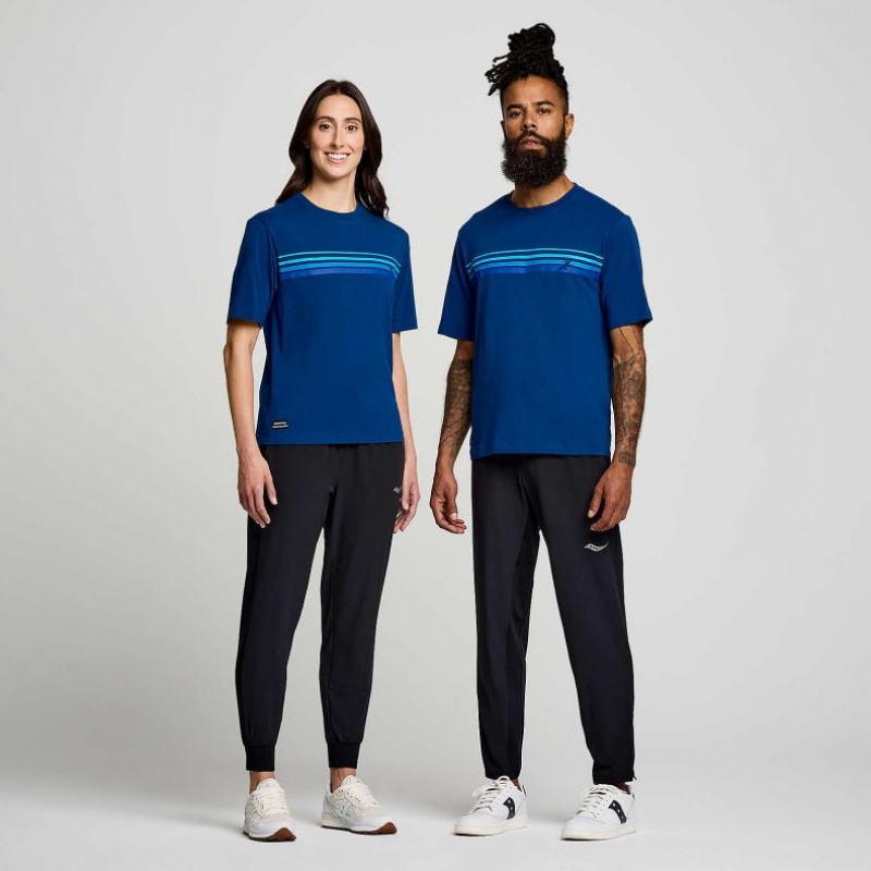 Saucony Recovery Lyhyt Sleeve Naisten T-Paita Indigo | SUOMI RUEFJDA