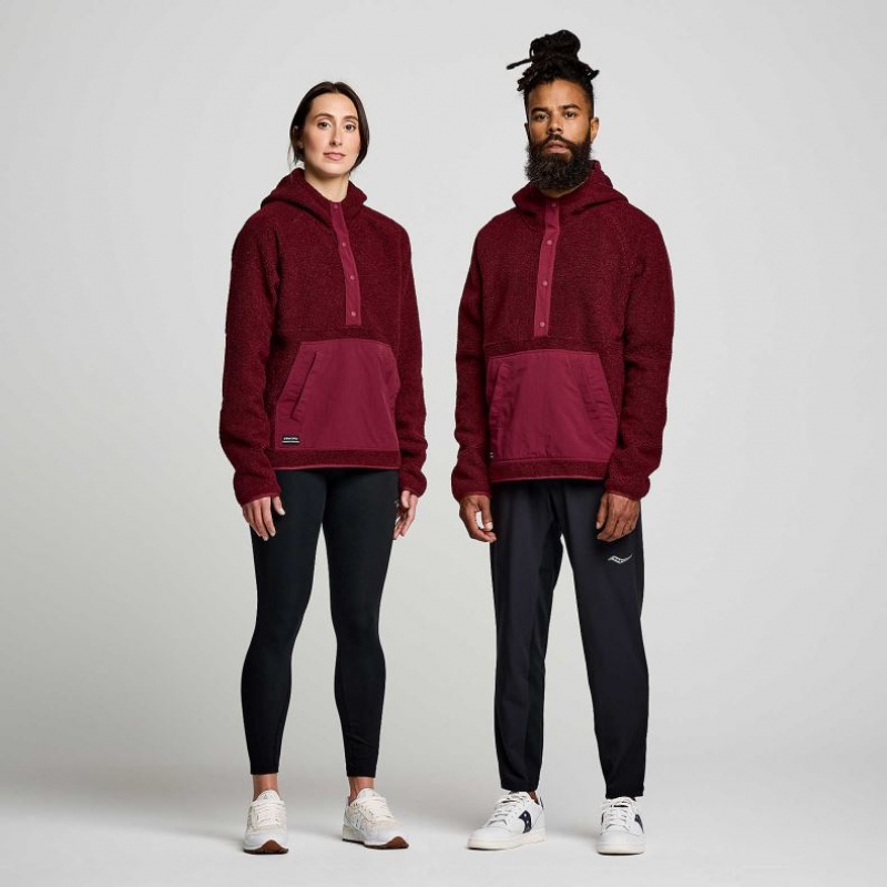 Saucony Recovery Sherpa Pullover Miesten Huppari Viininpunainen | SUOMI DYNQZVG