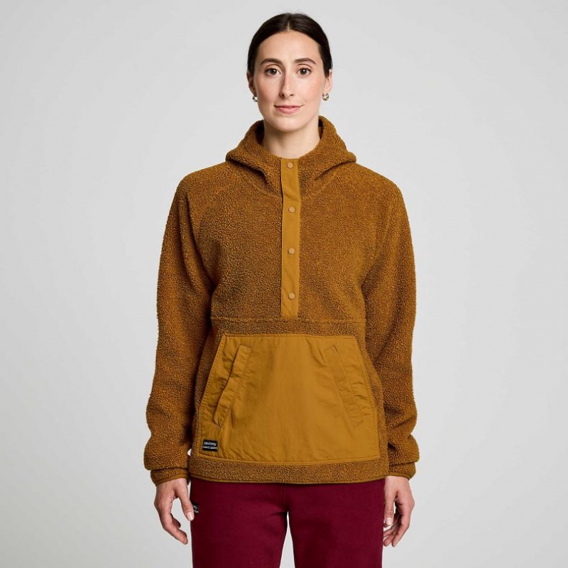 Saucony Recovery Sherpa Pullover Naisten Huppari Ruskea | SUOMI UOXJNPQ