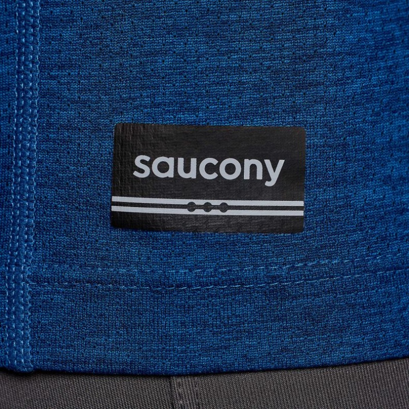 Saucony Stopwatch Graphic Lyhyt Sleeve Miesten T-Paita Indigo | SUOMI XDWZEQI