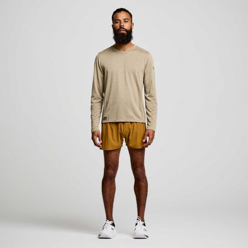 Saucony Stopwatch Long Sleeve Miesten T-Paita Khaki | SUOMI EUISKDR