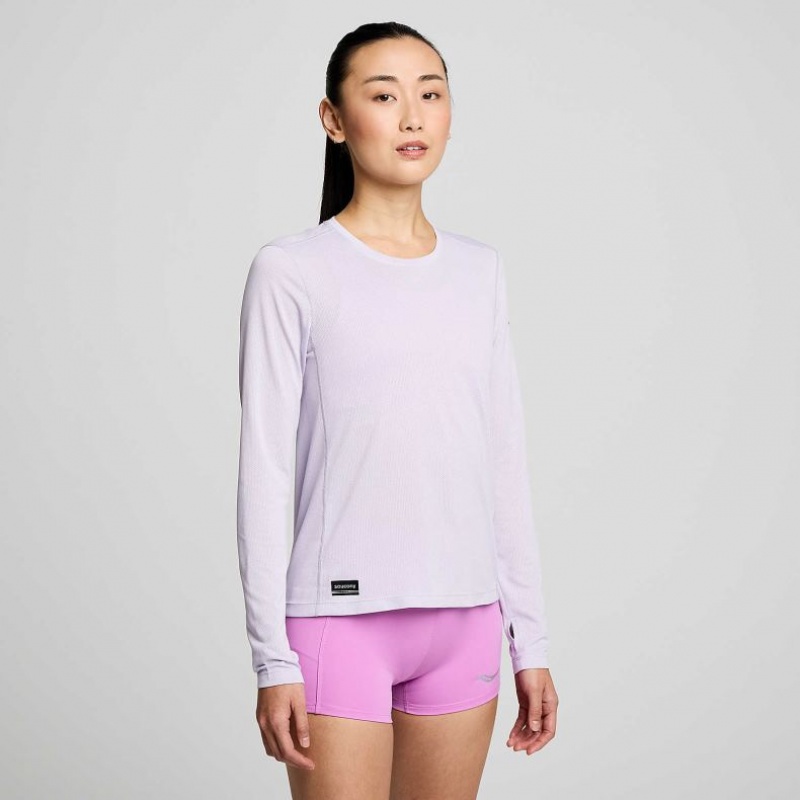 Saucony Stopwatch Long Sleeve Naisten T-Paita Violetit | SUOMI AWRLUKS