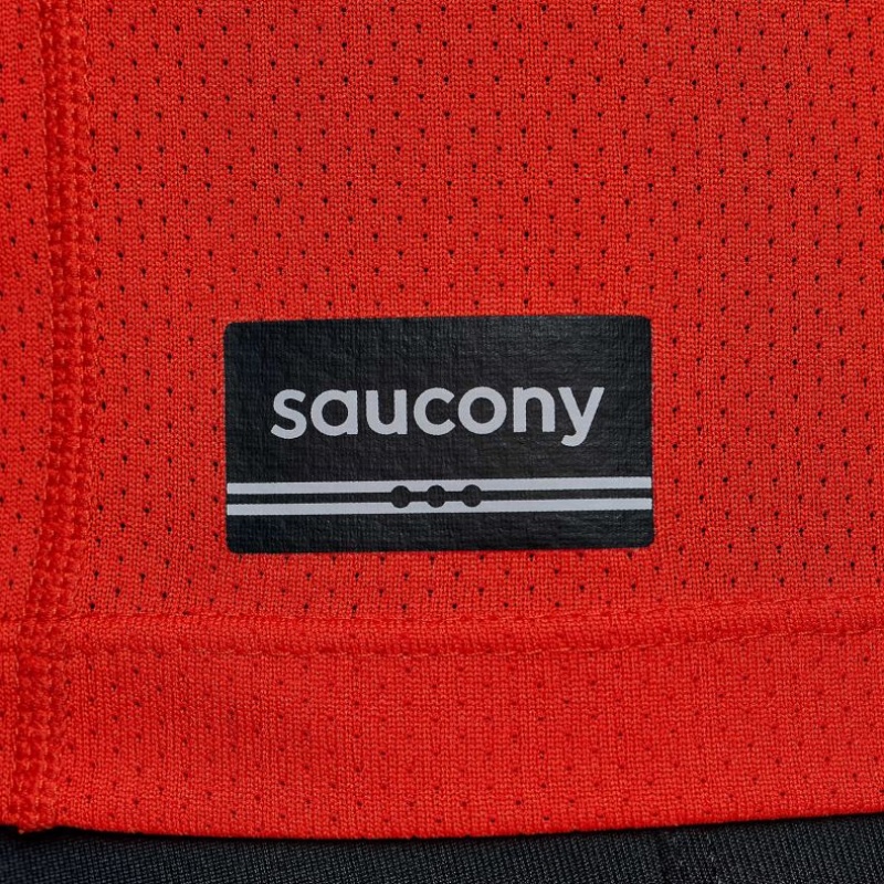 Saucony Stopwatch Lyhyt Sleeve Miesten T-Paita Oranssi | SUOMI ZYHMRTI