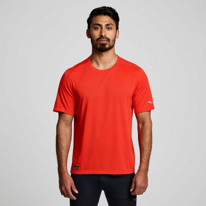 Saucony Stopwatch Lyhyt Sleeve Miesten T-Paita Oranssi | SUOMI ZYHMRTI